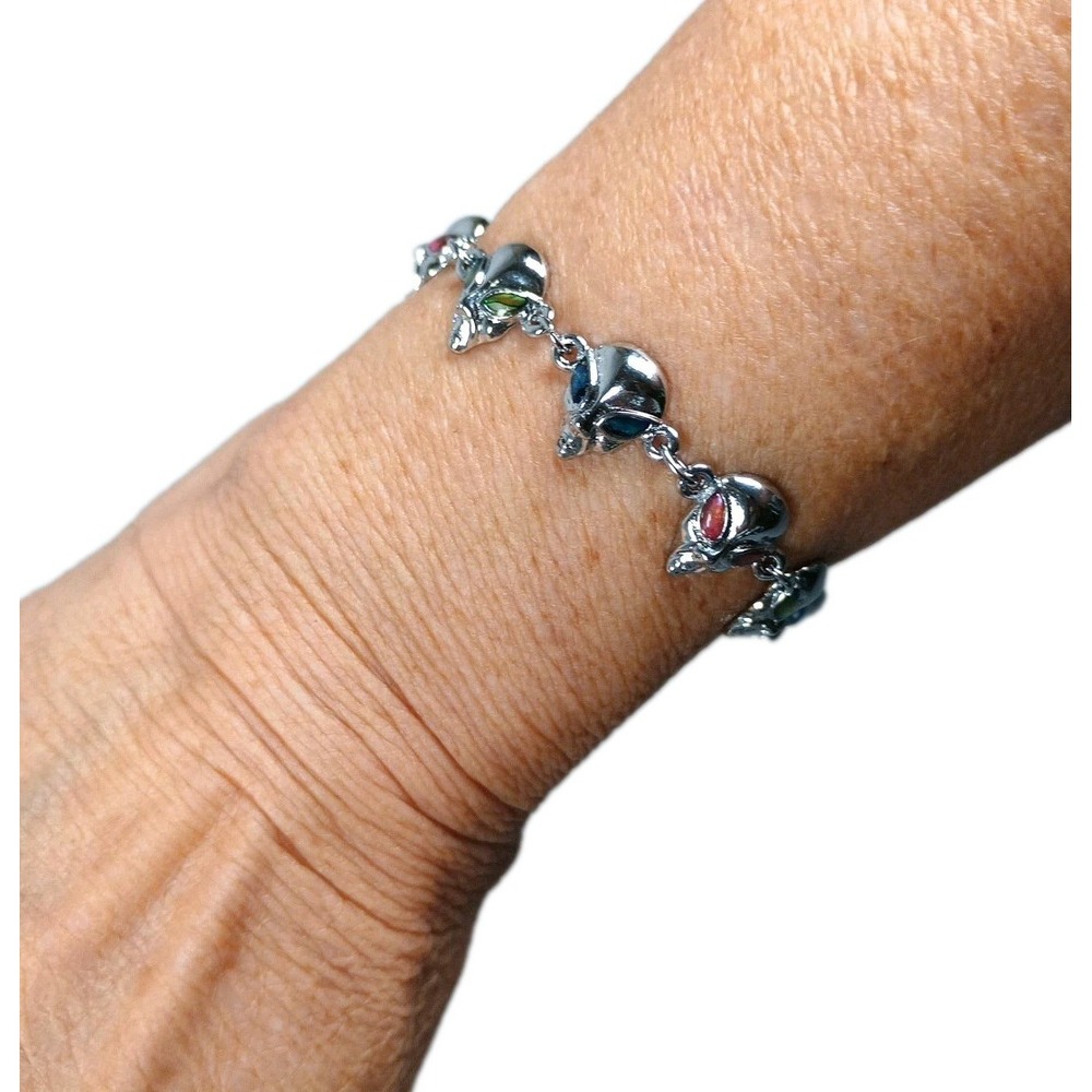 Shell of the Sea Genuine Paua sea shell link bracelet, 8"/9.5" long Alien